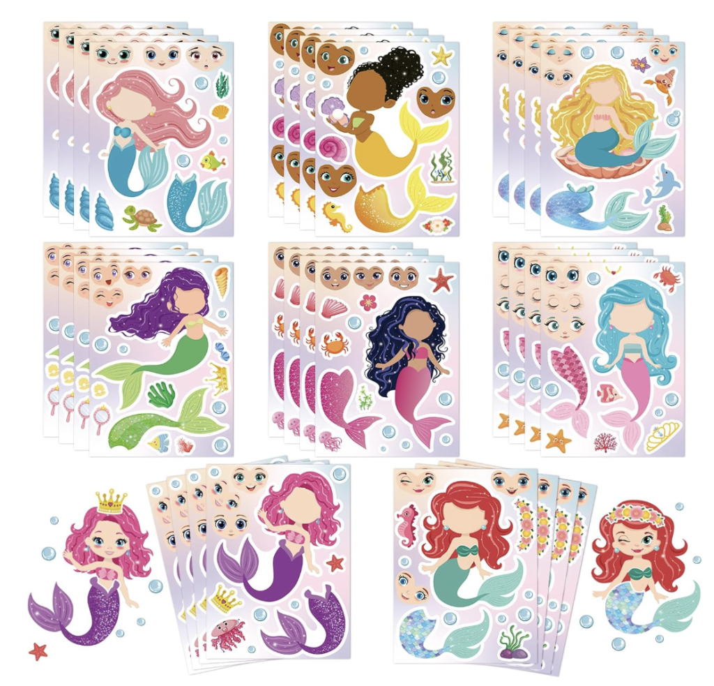 32 Sheets of Make Your Own Mermaid Stickers!
